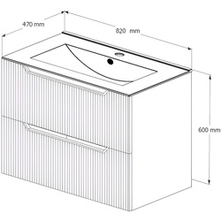 Set dulap cu lavoar Supraten Andra 80 + TG 80B (Grey) Thumb