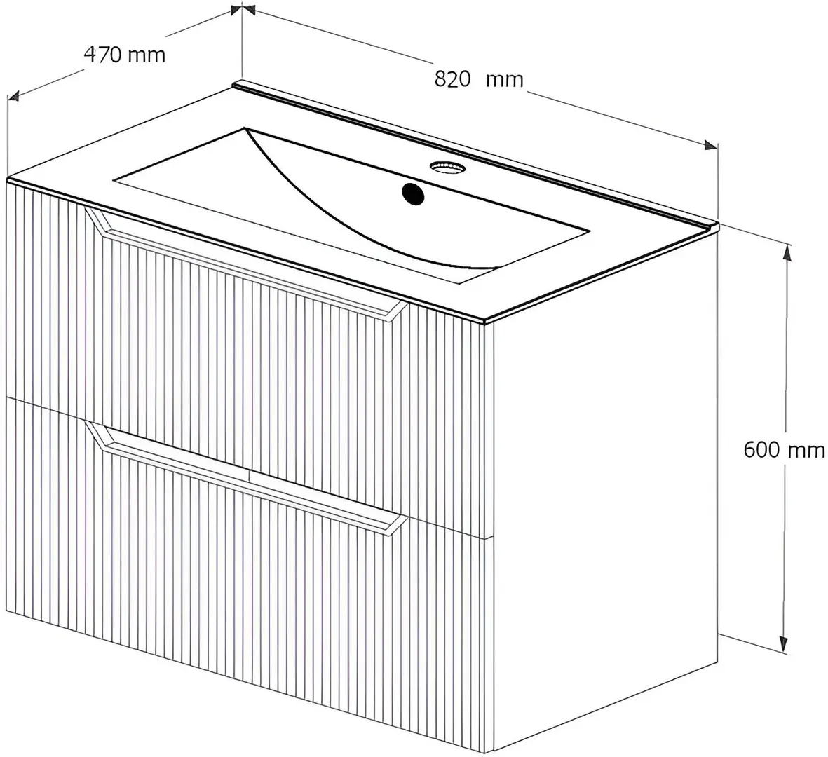 Set dulap cu lavoar Supraten Andra 80 + TG 80B (White)