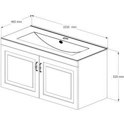Набор тумбы с раковиной Supraten Anjou 100 + 1100 (White) Thumb