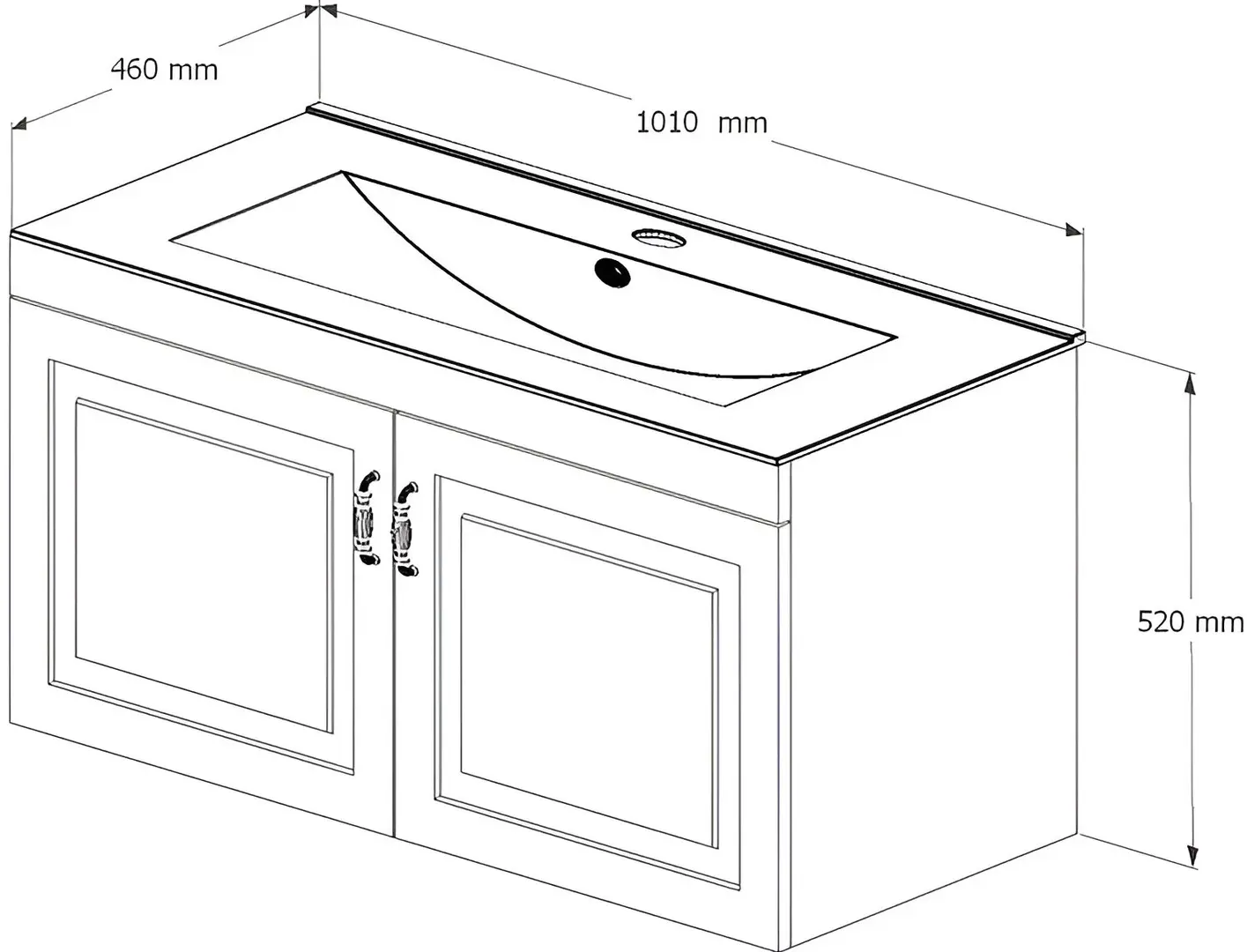 Набор тумбы с раковиной Supraten Anjou 100 + 1100 (White)