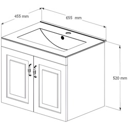 Set dulap cu lavoar Supraten Anjou 65 + 1065 (White) Thumb