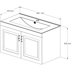 Set dulap cu lavoar Supraten Anjou 85 + 1085 (White) Thumb