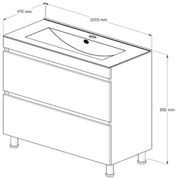 Set dulap cu lavoar Supraten Aquitania 100 + TG K100 (Beige) Thumb