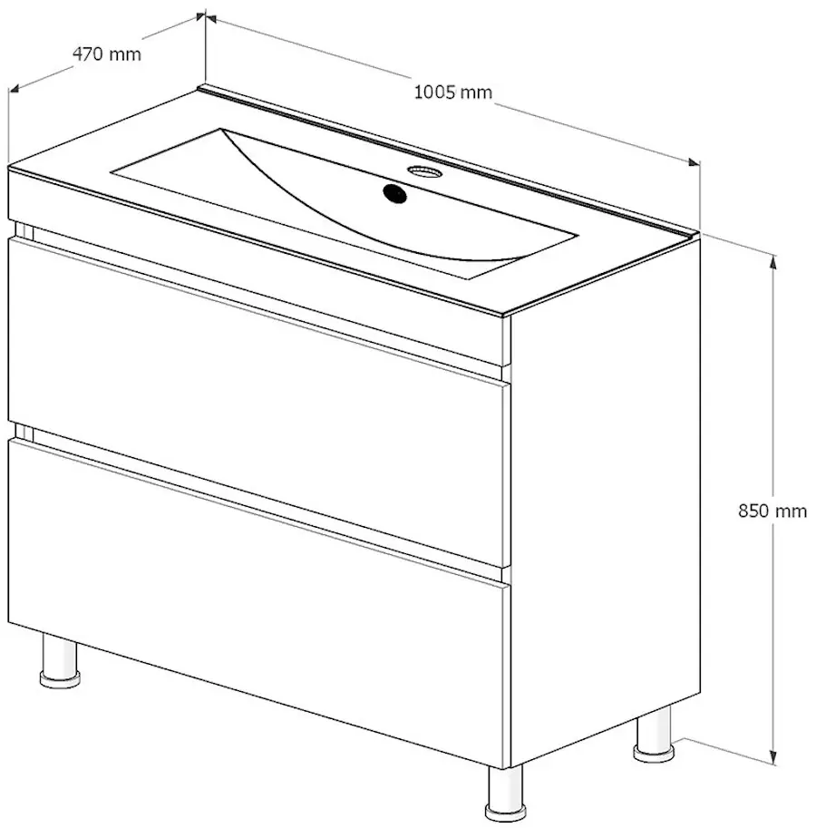 Set dulap cu lavoar Supraten Aquitania 100 + TG K100 (Beige)