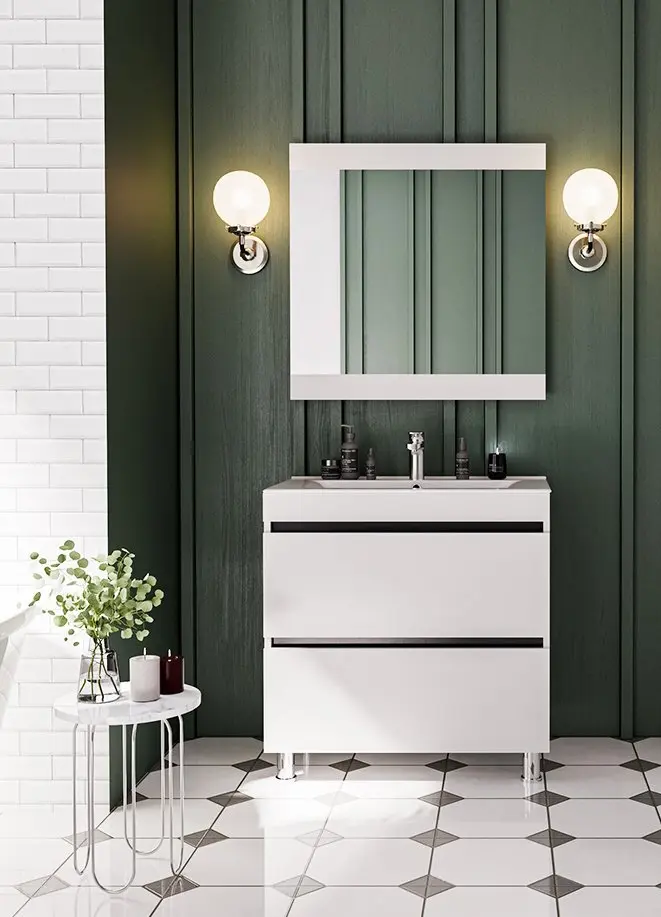 Set dulap cu lavoar Supraten Aquitania 100 + TG K100 (White)