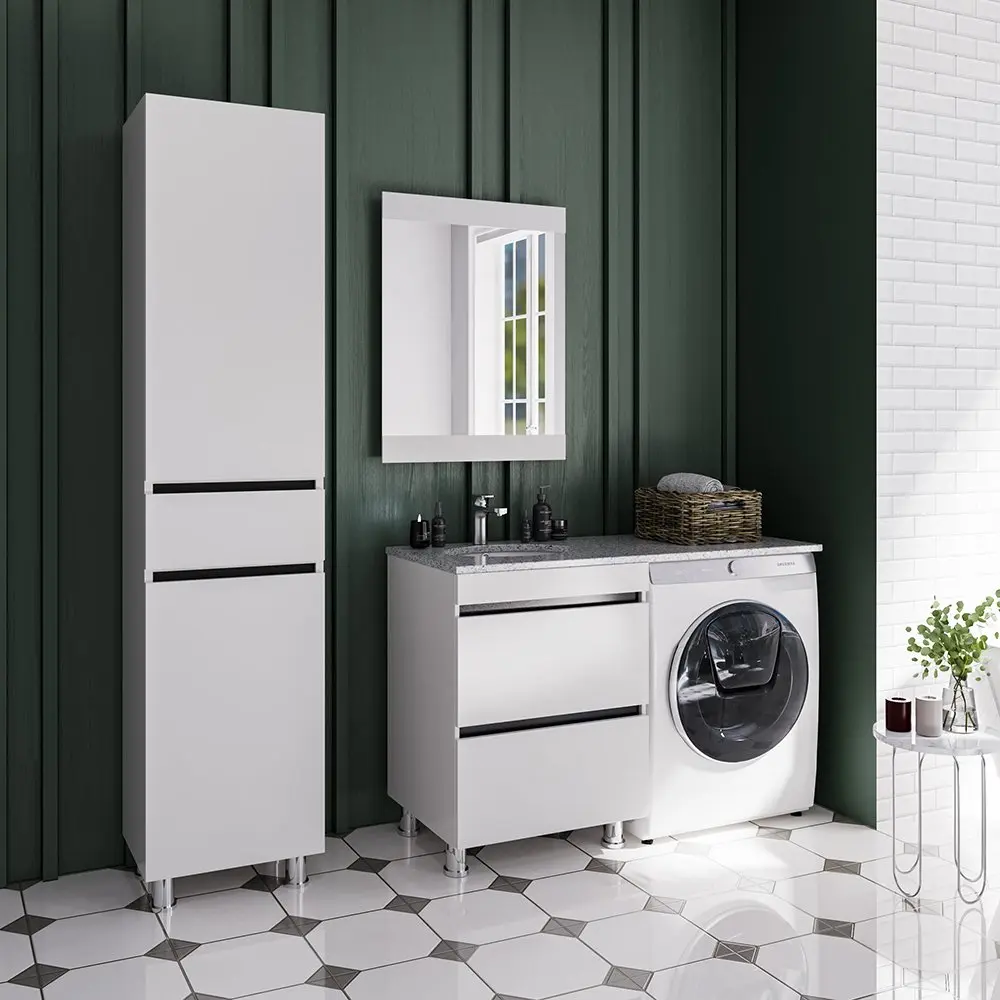 Set dulap cu lavoar Supraten Aquitania 125 + GR 125 L (White)