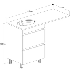 Set dulap cu lavoar Supraten Aquitania 125 + GR 125 L (White) Thumb