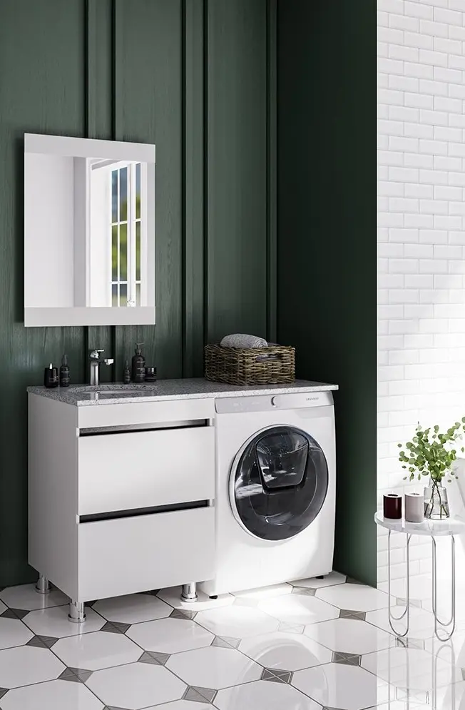 Set dulap cu lavoar Supraten Aquitania 125 + GR 125 L (White)