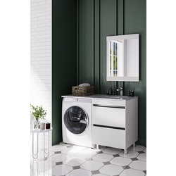 Set dulap cu lavoar Supraten Aquitania 125 + GR 125 R (White)