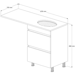 Set dulap cu lavoar Supraten Aquitania 125 + GR 125 R (White) Thumb