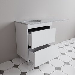 Set dulap cu lavoar Supraten Aquitania 140 + GR 140 L (White) Thumb