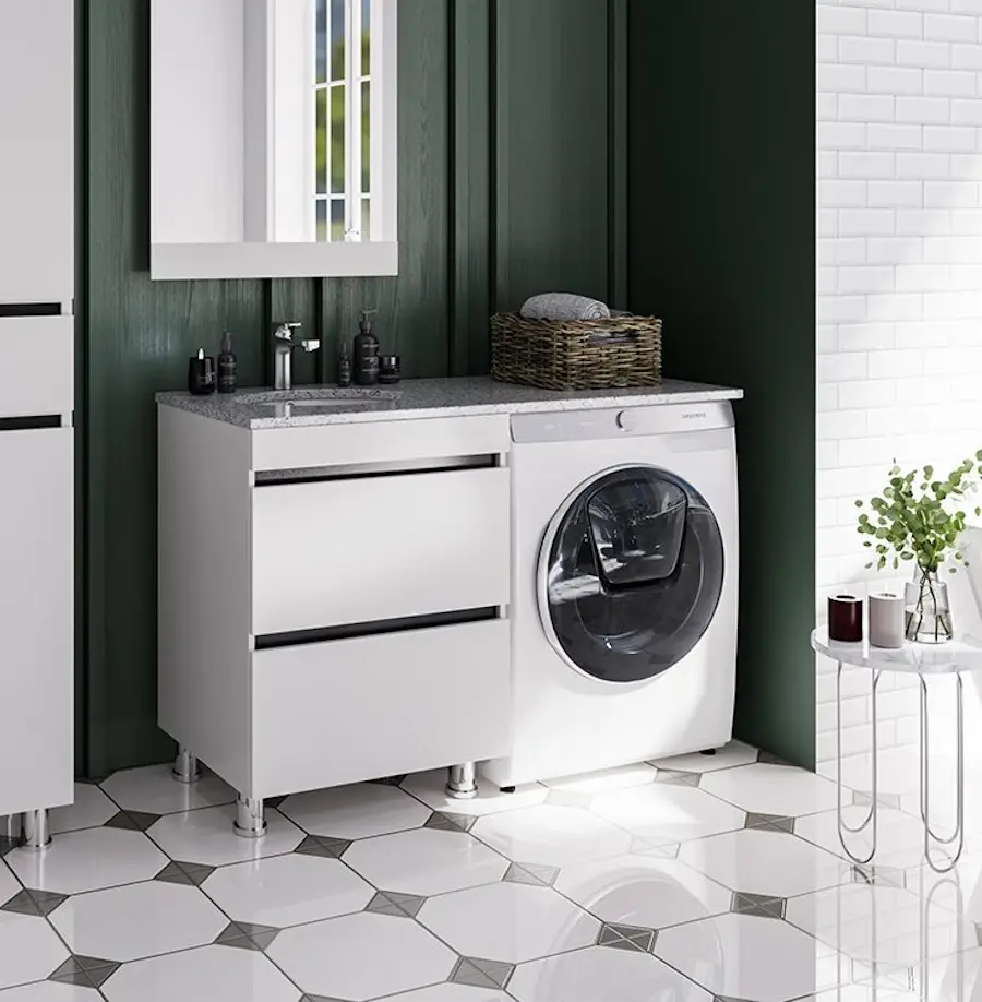 Set dulap cu lavoar Supraten Aquitania 140 + GR 140 L (White)