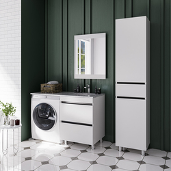 Set dulap cu lavoar Supraten Aquitania 140 + GR 140 R (White) Thumb