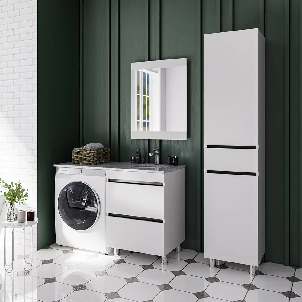 Set dulap cu lavoar Supraten Aquitania 140 + GR 140 R (White)