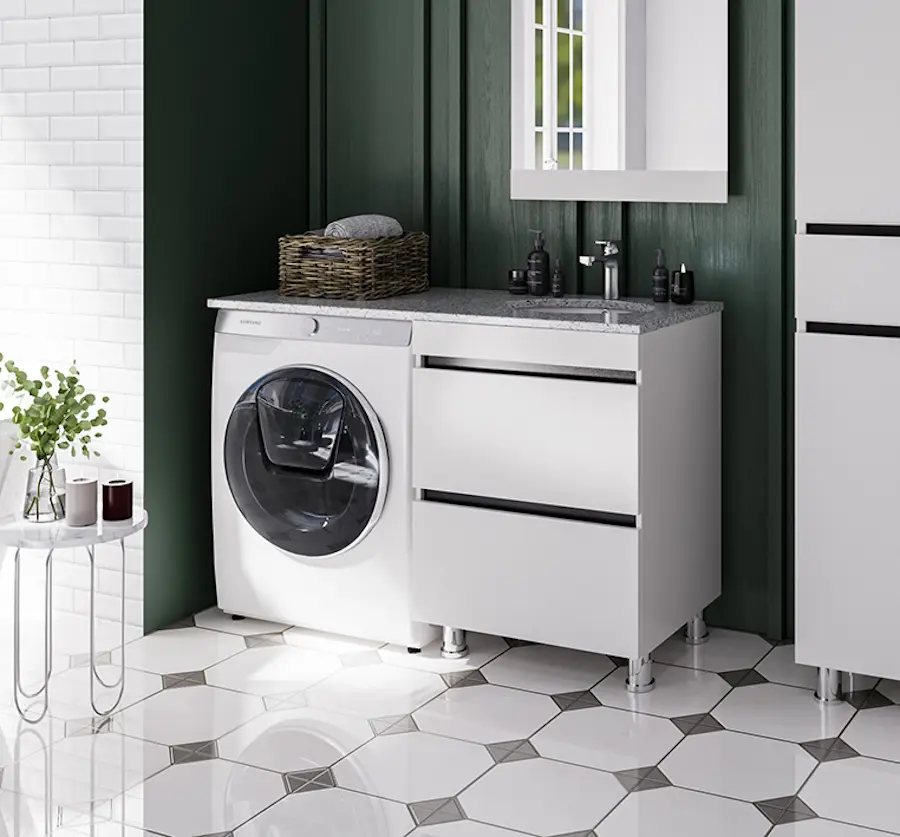 Set dulap cu lavoar Supraten Aquitania 140 + GR 140 R (White)