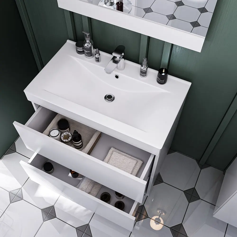 Set dulap cu lavoar Supraten Aquitania 60 + TG 60E (White)