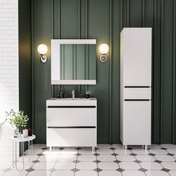 Set dulap cu lavoar Supraten Aquitania 60 + TG 60E (White) Thumb