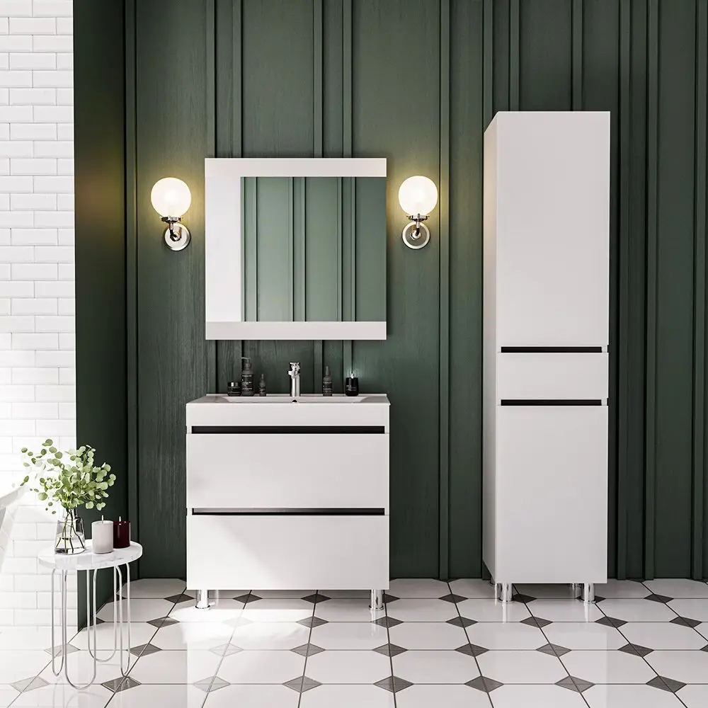 Set dulap cu lavoar Supraten Aquitania 60 + TG 60E (White)