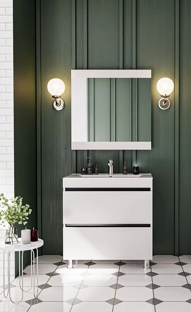 Set dulap cu lavoar Supraten Aquitania 60 + TG 60E (White)