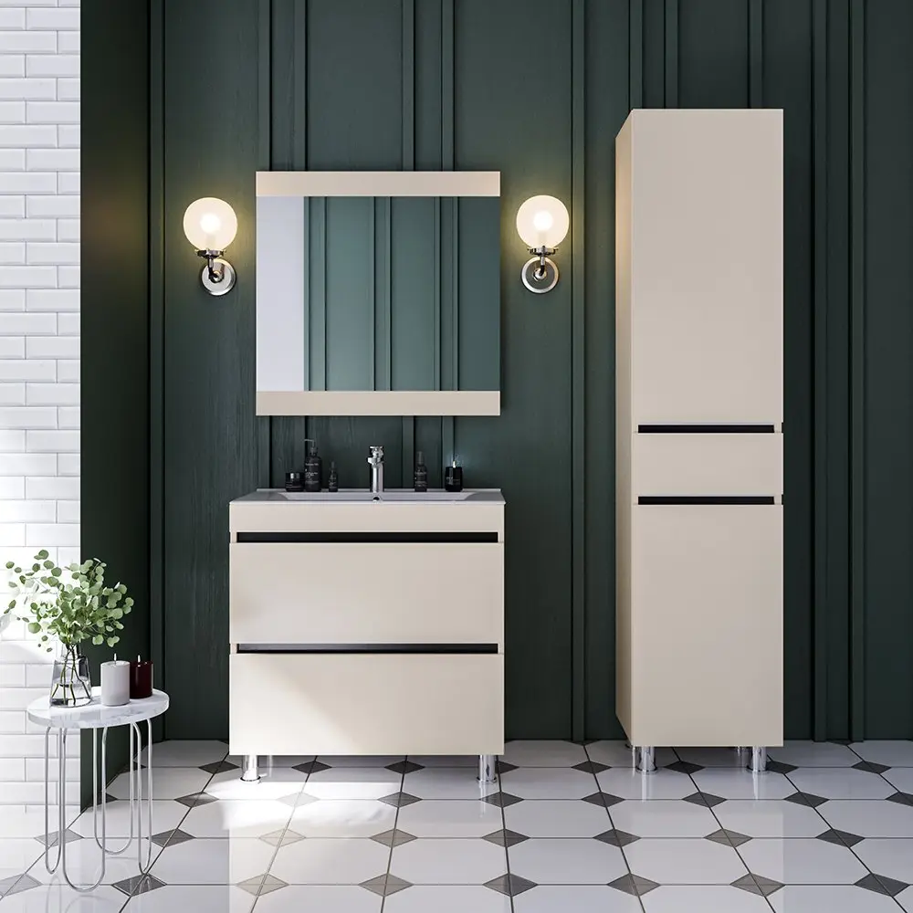 Set dulap cu lavoar Supraten Aquitania 80 + 2080 (Beige)