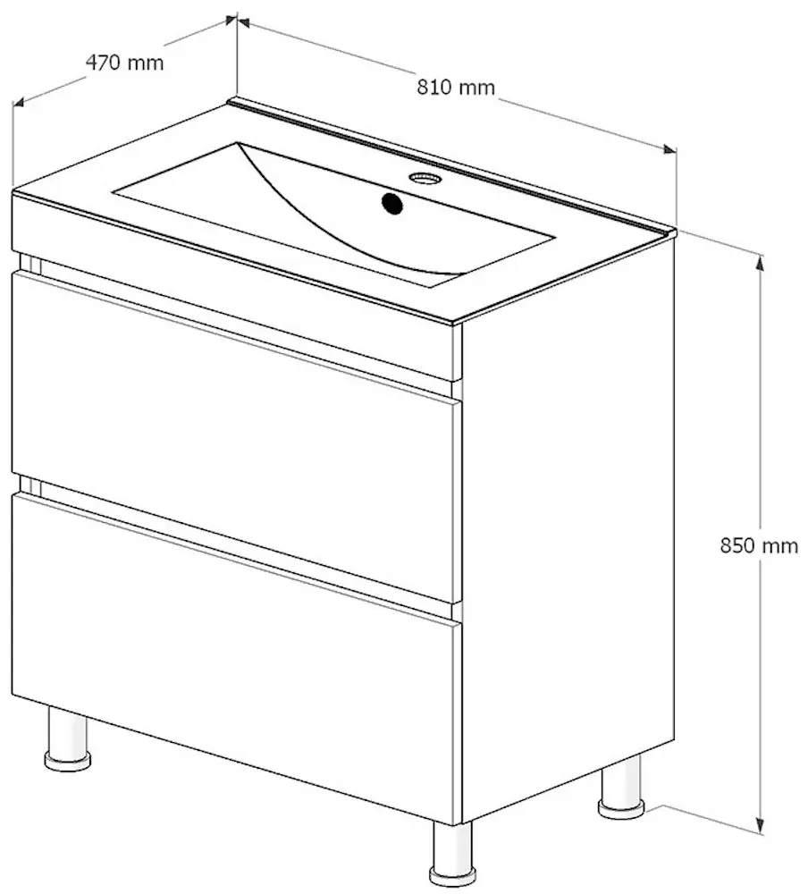 Set dulap cu lavoar Supraten Aquitania 80 + 2080 (Beige)