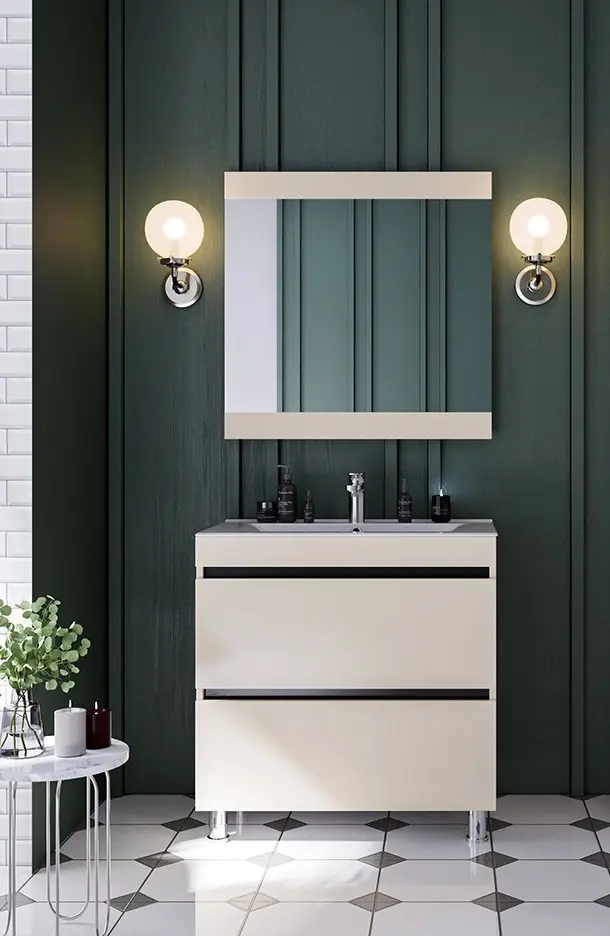 Set dulap cu lavoar Supraten Aquitania 80 + 2080 (Beige)