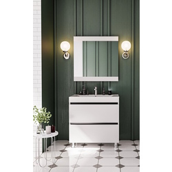 Set dulap cu lavoar Supraten Aquitania 80 + 2080 (White)