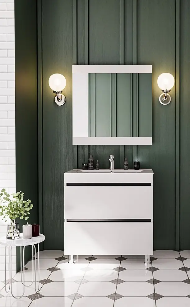 Set dulap cu lavoar Supraten Aquitania 80 + 2080 (White)