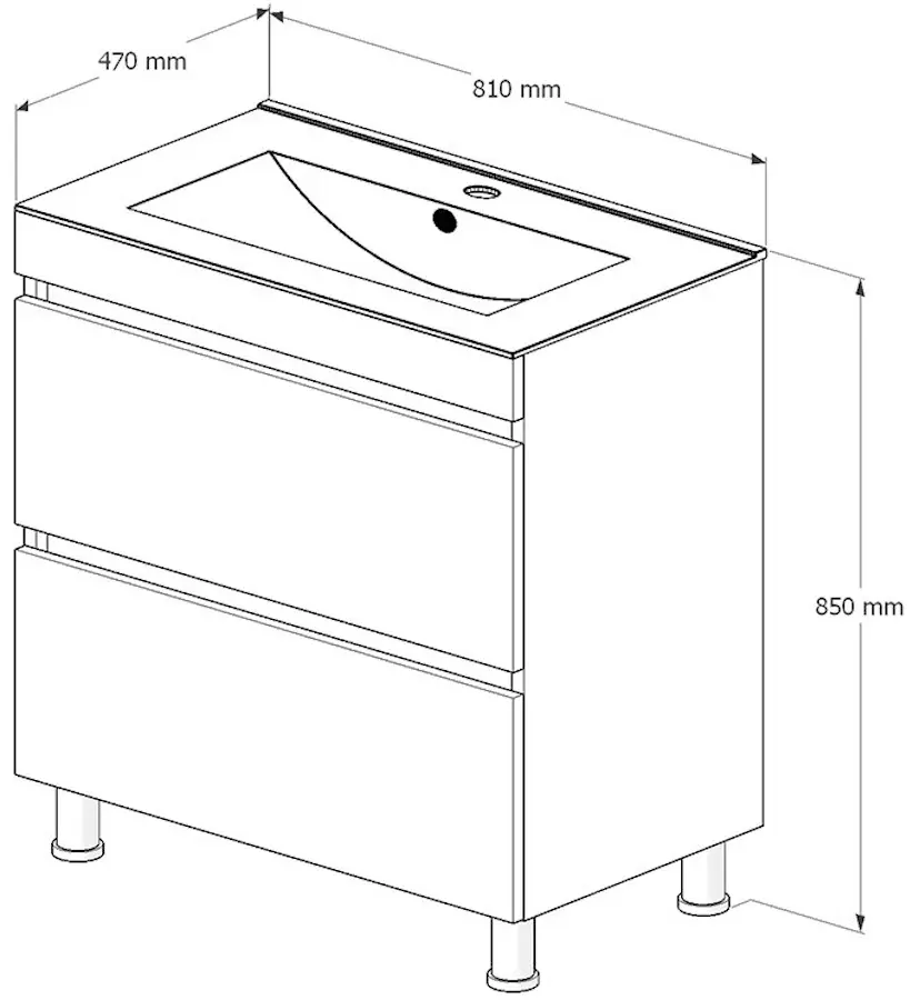 Set dulap cu lavoar Supraten Aquitania 80 + TG K80 (Beige)