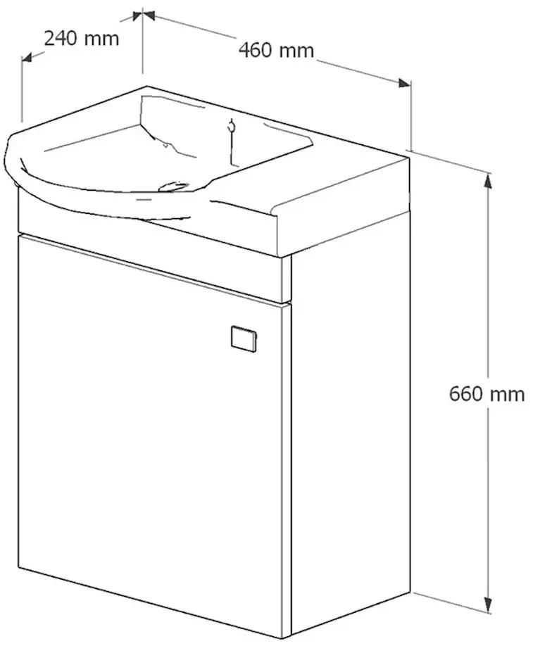 Set dulap cu lavoar Supraten Bearn 45 + 4079 L (White)