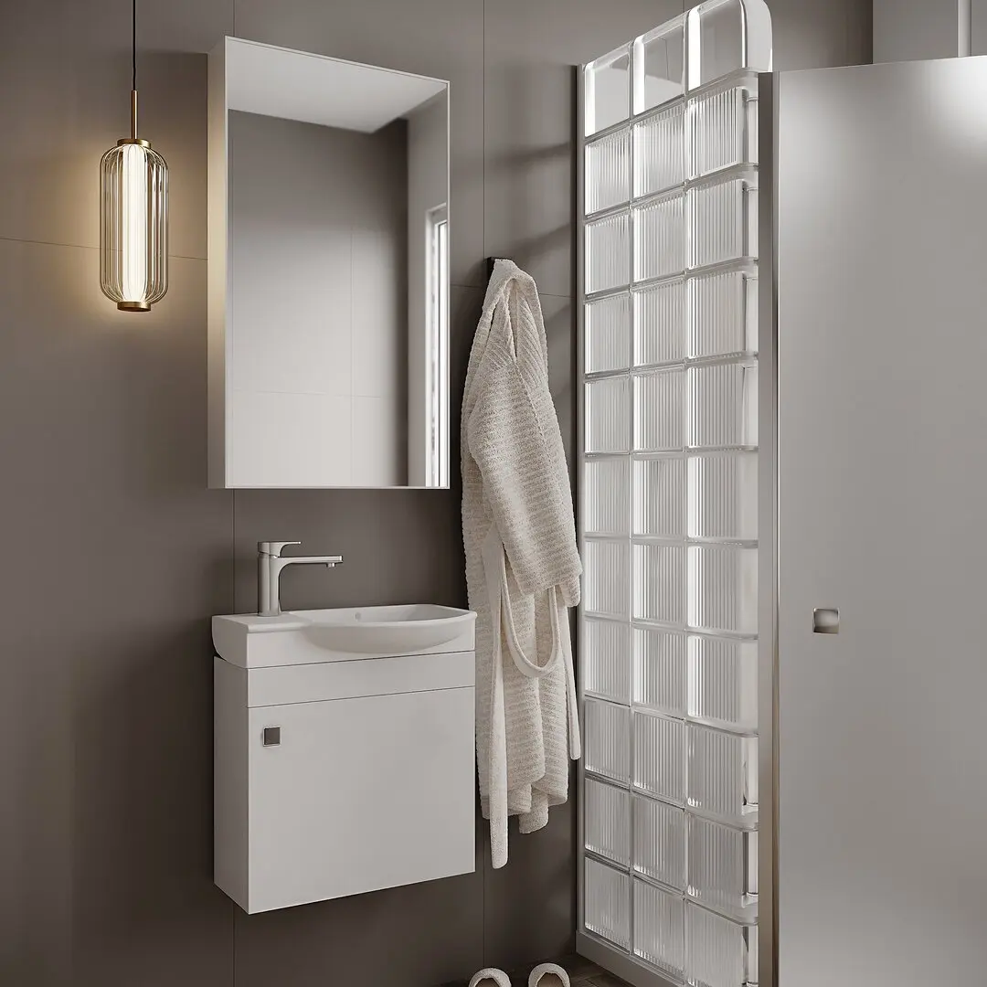 Набор тумбы с раковиной Supraten Bearn 45 + 4779 R (White)