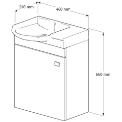 Набор тумбы с раковиной Supraten Bearn 45 + 4779 R (White) Thumb