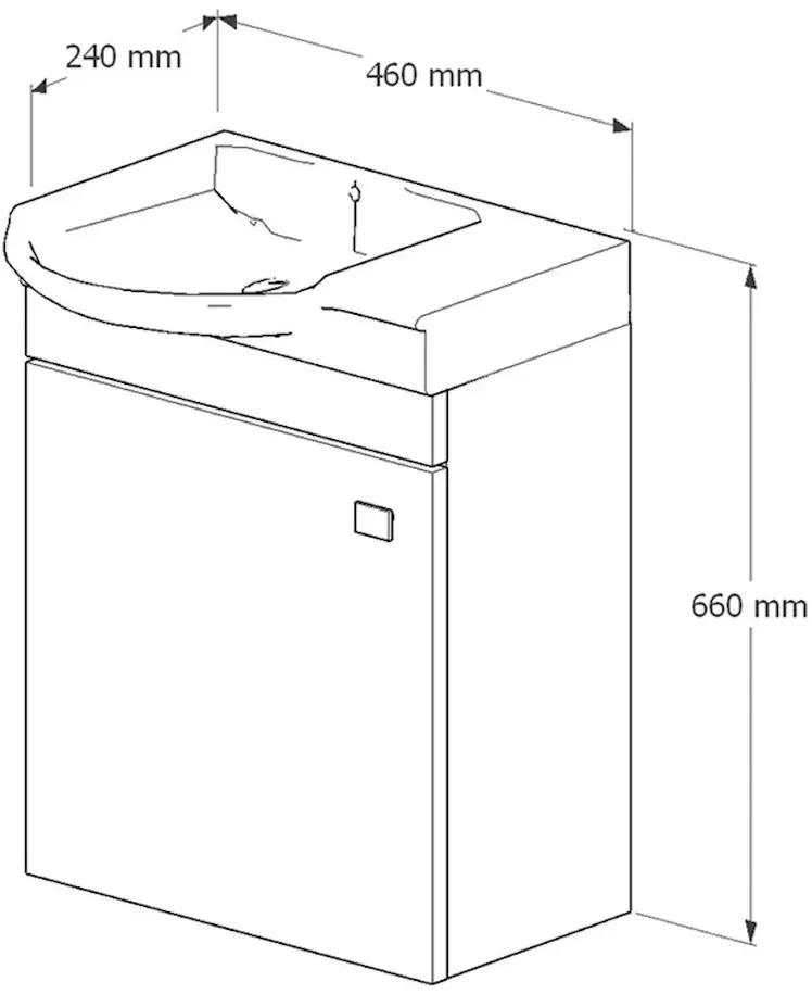 Набор тумбы с раковиной Supraten Bearn 45 + 4779 R (White)