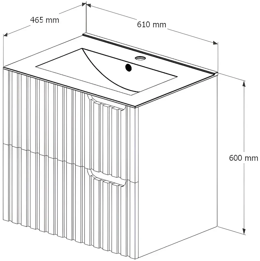 Set dulap cu lavoar Supraten Bordo 60 + 60E (Cream)