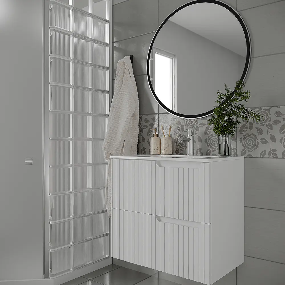 Набор тумбы с раковиной Supraten Bordo 60 + 60E (White)