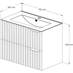 Set dulap cu lavoar Supraten Bordo 75 + 75E (Cream) Thumb