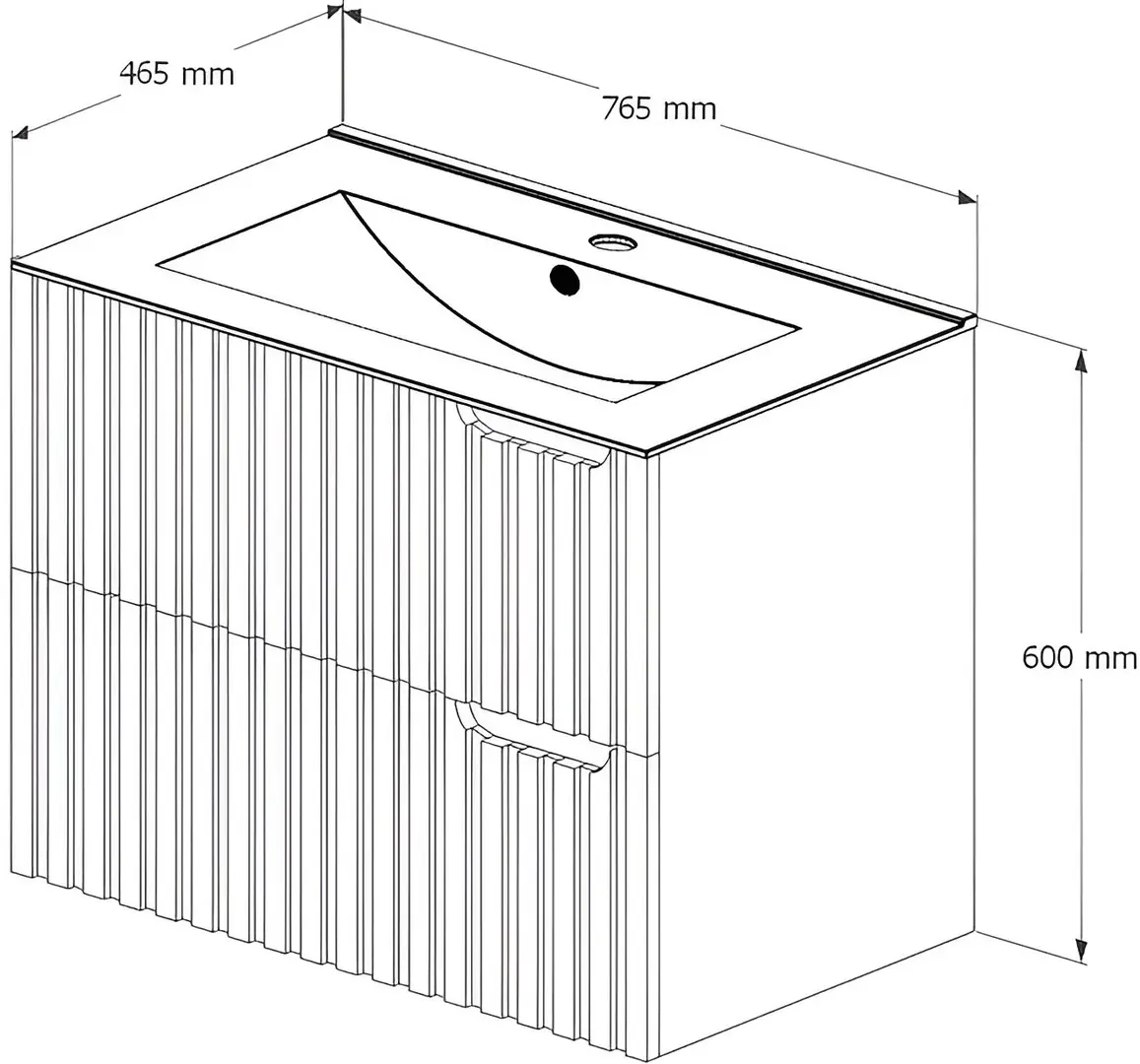 Set dulap cu lavoar Supraten Bordo 75 + 75E (Cream)