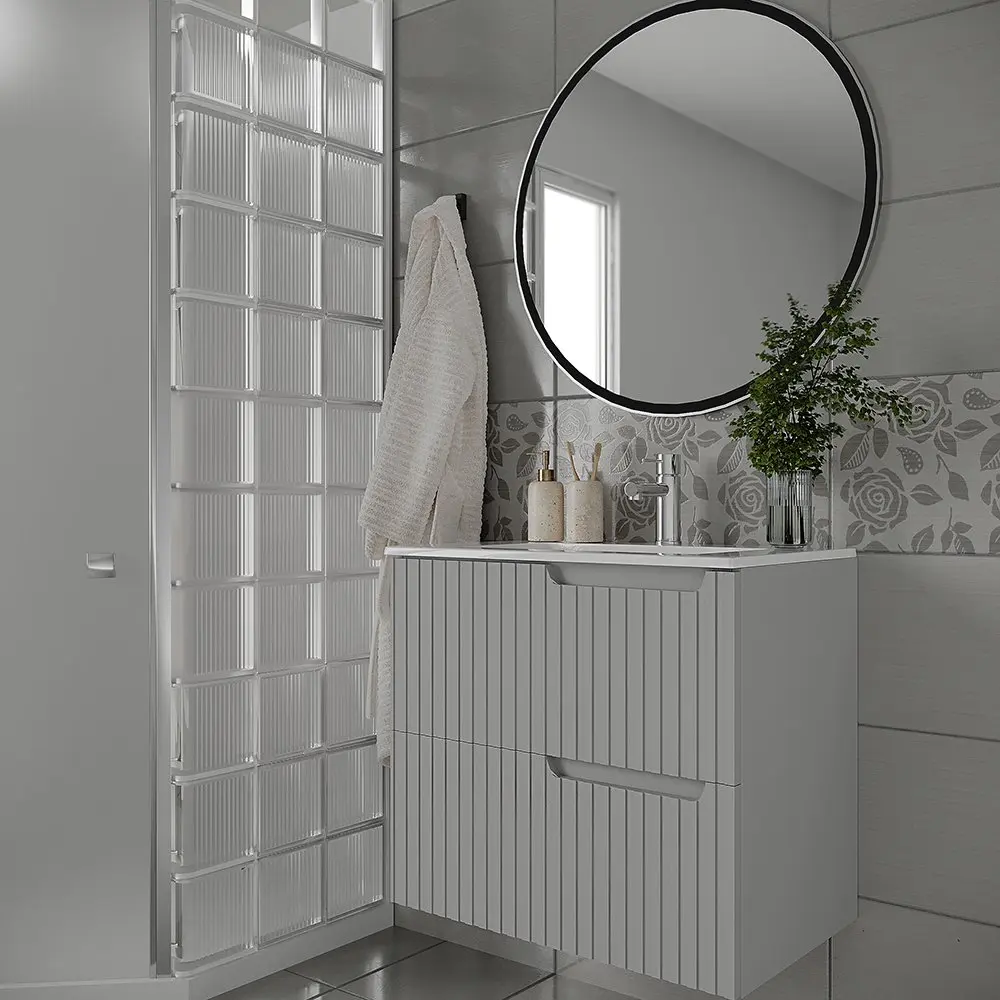 Set dulap cu lavoar Supraten Bordo 90 + 90E (Grey)