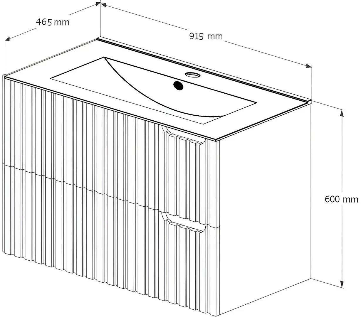 Set dulap cu lavoar Supraten Bordo 90 + 90E (Grey)