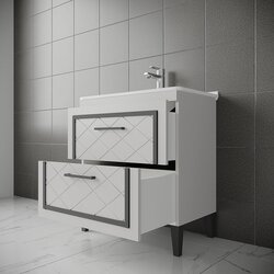 Set dulap cu lavoar Supraten Burgundie 100 + 1100 (White) Thumb