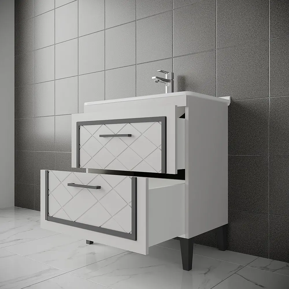 Set dulap cu lavoar Supraten Burgundie 100 + 1100 (White)