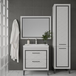 Set dulap cu lavoar Supraten Burgundie 75 + 1075 (White) Thumb