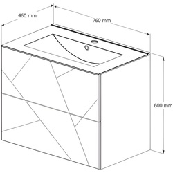 Set dulap cu lavoar Supraten Corsica 75 + 75E (White) Thumb