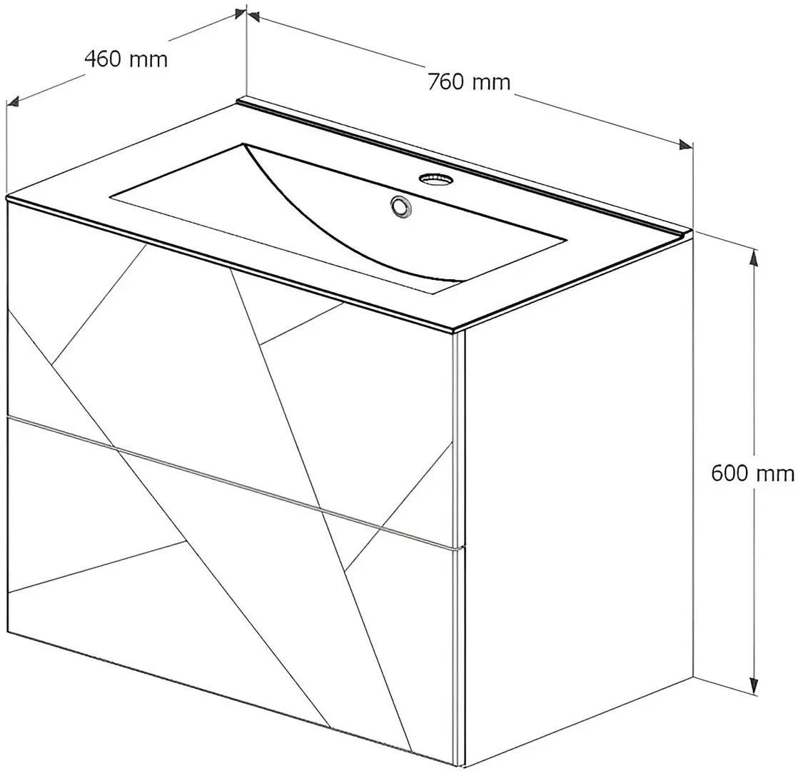 Set dulap cu lavoar Supraten Corsica 75 + 75E (White)