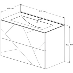 Set dulap cu lavoar Supraten Corsica 90 + 90E (White) Thumb