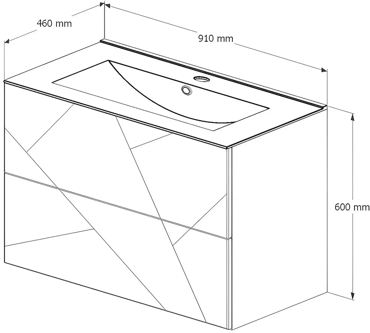 Set dulap cu lavoar Supraten Corsica 90 + 90E (White)