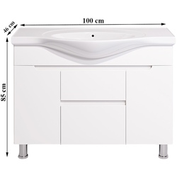 Set dulap cu lavoar Supraten Dijon 100 + 7100 (White) Thumb