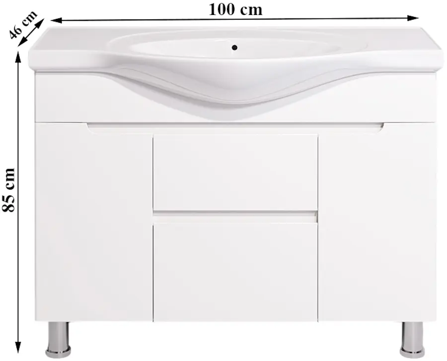 Set dulap cu lavoar Supraten Dijon 100 + 7100 (White)