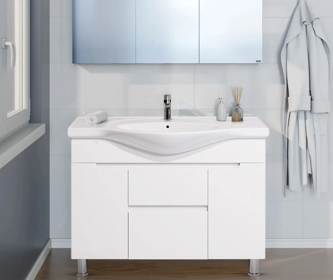 Set dulap cu lavoar Supraten Dijon 100 + 7100 (White)