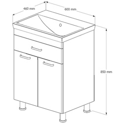 Set dulap cu lavoar Supraten Dijon 60 + TG 8056 (Concrete) Thumb